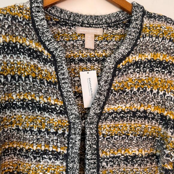 Banana Republic Chartreuse Tweed Sweater Jacket Size Medium - Picture 4 of 8